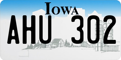 IA license plate AHU302