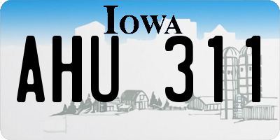 IA license plate AHU311
