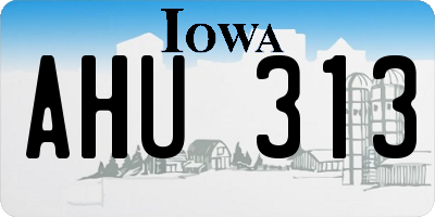IA license plate AHU313