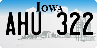 IA license plate AHU322