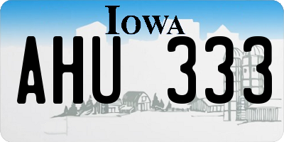 IA license plate AHU333