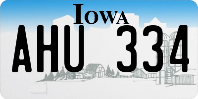 IA license plate AHU334
