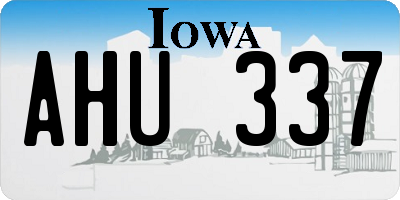 IA license plate AHU337