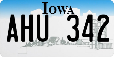 IA license plate AHU342