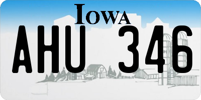 IA license plate AHU346