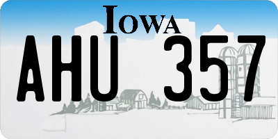 IA license plate AHU357