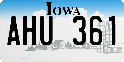 IA license plate AHU361