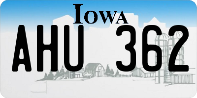 IA license plate AHU362