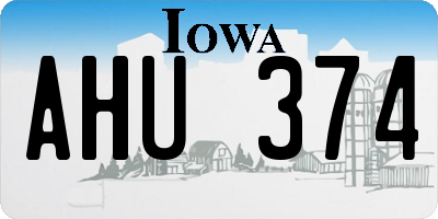 IA license plate AHU374