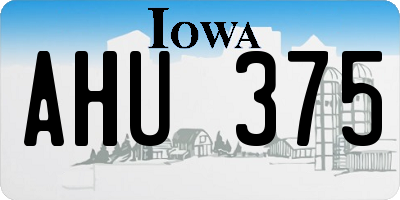 IA license plate AHU375