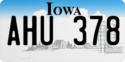 IA license plate AHU378
