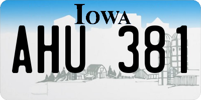 IA license plate AHU381