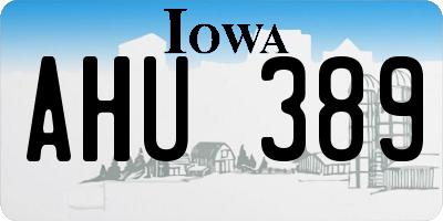 IA license plate AHU389