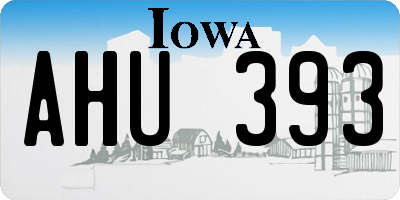 IA license plate AHU393