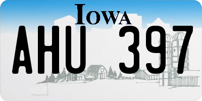 IA license plate AHU397