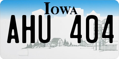 IA license plate AHU404