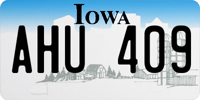IA license plate AHU409