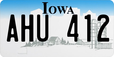 IA license plate AHU412