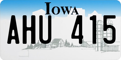 IA license plate AHU415