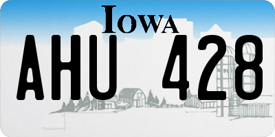 IA license plate AHU428