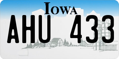 IA license plate AHU433
