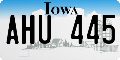 IA license plate AHU445