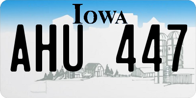 IA license plate AHU447