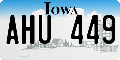 IA license plate AHU449