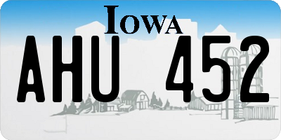 IA license plate AHU452