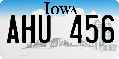 IA license plate AHU456