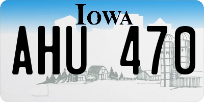 IA license plate AHU470