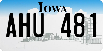 IA license plate AHU481
