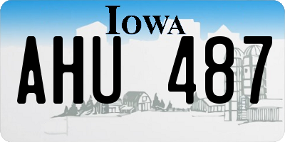 IA license plate AHU487