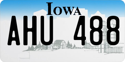 IA license plate AHU488