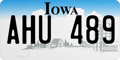IA license plate AHU489