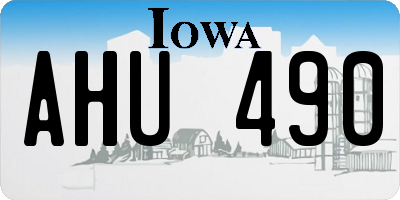 IA license plate AHU490