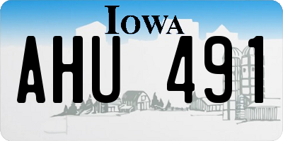 IA license plate AHU491