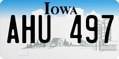 IA license plate AHU497