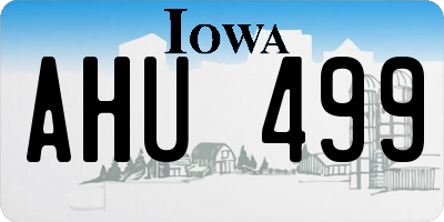 IA license plate AHU499