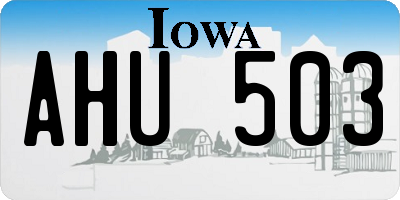 IA license plate AHU503