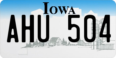 IA license plate AHU504