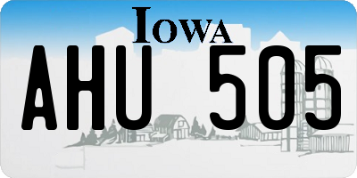 IA license plate AHU505