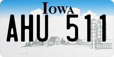 IA license plate AHU511