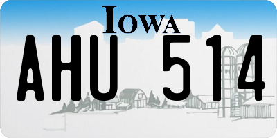IA license plate AHU514