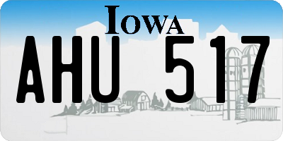 IA license plate AHU517
