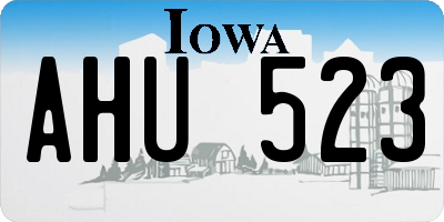 IA license plate AHU523
