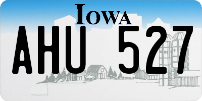 IA license plate AHU527