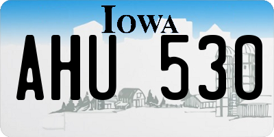 IA license plate AHU530