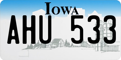 IA license plate AHU533