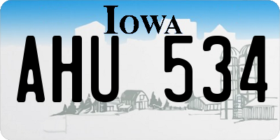 IA license plate AHU534